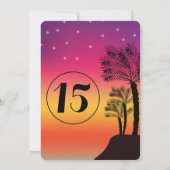 Tropische Zonsondergang Palmboom Quinceañera Sweet Kaart (Achterkant)