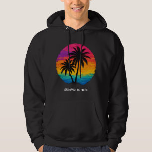 Tropische Zonsondergang Palmboom Retro Design Hoodie