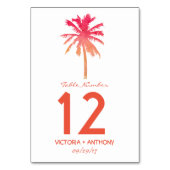 Tropische Zonsondergang Palmboom Strand Bruiloft N Kaart (Voorkant)