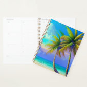Tropische Zonsondergang Palmboom Strand Landschap Planner (Display)
