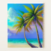 Tropische Zonsondergang Palmboom Strand Landschap Planner (Achterkant)