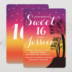 Tropische Zonsondergang Palmboom Tropische Sweet 1 Kaart