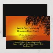 Tropische Zonsondergang Palmboom Trouw Uitnodiging (Voorkant / Achterkant)