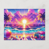 Tropische zonsondergang Paradise Painting Briefkaart (Voorkant)