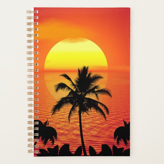 Tropische zonsondergang planner (Voorkant)