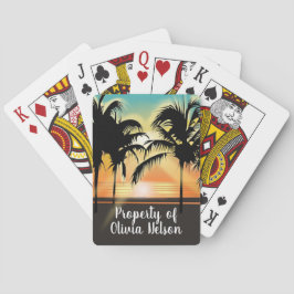 Tropische zonsondergang pokerkaarten