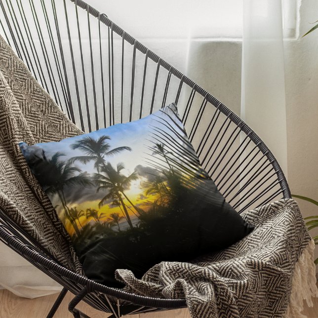 Tropische Zonsondergang Print Kussen (Creator heeft geüpload)