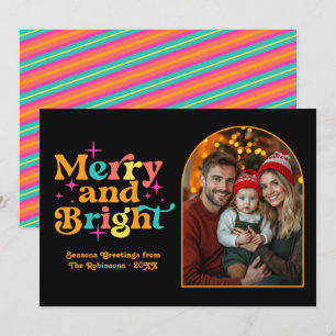 Tropische Zonsondergang Retro Kerstmis Familie Fot Feestdagenkaart