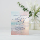 Tropische zonsondergang roze verjaardag Small Part Kaart (Staand voorkant)