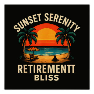 Tropische Zonsondergang Sereniteit Pensioen Strand Perfect Poster