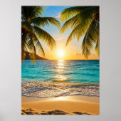 Tropische Zonsondergang Sereniteit Poster (Voorkant)