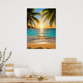 Tropische Zonsondergang Sereniteit Poster