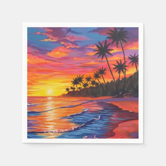 Tropische Zonsondergang Servetten (Voorkant)