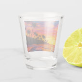 Tropische zonsondergang shotglas shot glas (Achterkant)