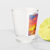 Tropische zonsondergang shotglas shot glas (Links)