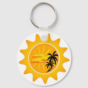 Tropische zonsondergang sleutelhanger