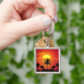 Tropische zonsondergang sleutelhanger (Hand)