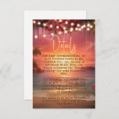 Tropische Zonsondergang Slingerlichtjes Strand Bru Informatiekaartje (Voorkant / Achterkant)