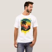 Tropische Zonsondergang Splash T-shirt (Voorkant volledig)