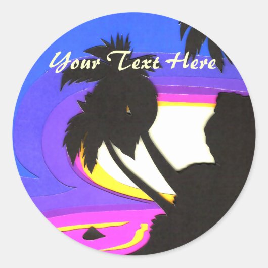 Tropische zonsondergang Stickers (Voorkant)