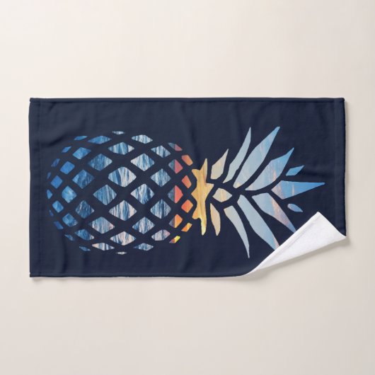 Tropische zonsondergang strand ananas handdoek (Handdoek)
