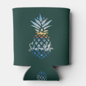 Tropische Zonsondergang Strand Ananas Persoonlijk Blikjeskoeler (Achterkant)