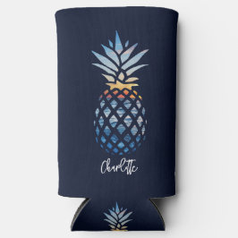 Tropische Zonsondergang Strand Ananas Persoonlijk Seltzer Blikjeskoeler