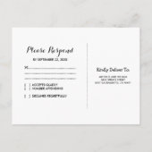 Tropische Zonsondergang Strand Bruiloft RSVP Uitnodiging Briefkaart (Achterkant)