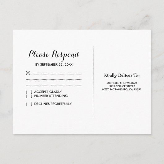 Tropische Zonsondergang Strand Bruiloft RSVP Uitnodiging Briefkaart (Achterkant)