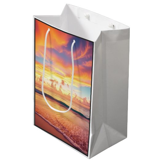 Tropische Zonsondergang Strand Cadeautas (Voorkant Gekanteld)