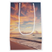 Tropische Zonsondergang Strand Cadeautas (Achterkant)