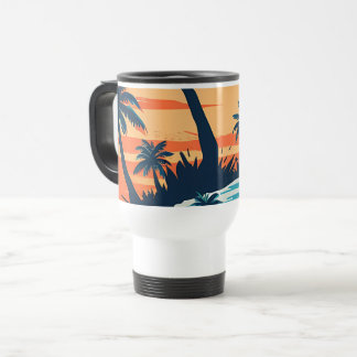 Tropische Zonsondergang Strand Koffiemok – Ontspan Reisbeker