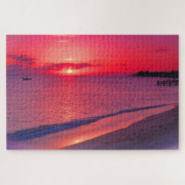 Tropische Zonsondergang Strand Legpuzzel
