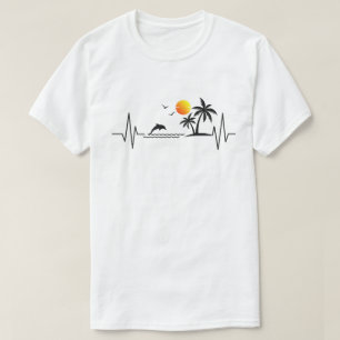 Tropische Zonsondergang - Strand Leven Hartslag E T-shirt