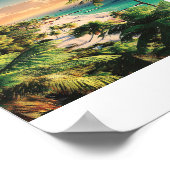 Tropische zonsondergang strand - levendige kustkun poster (Hoek)