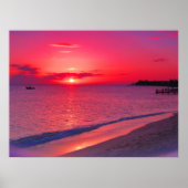 Tropische Zonsondergang Strand Muur Poster (Voorkant)
