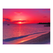 Tropische Zonsondergang Strand Muur Poster