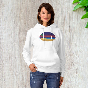 Tropische Zonsondergang Strand Palmbladeren Oceaan Hoodie