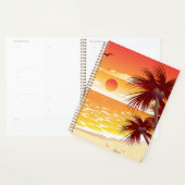 Tropische Zonsondergang Strand Palmboom Eiland Planner (Display)