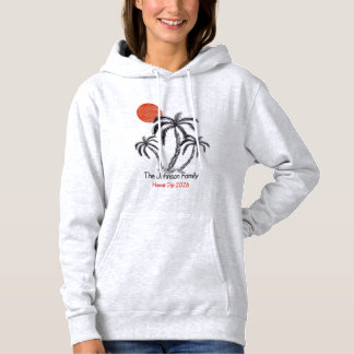 Tropische Zonsondergang Strand Palmboom Familie Va Hoodie