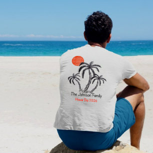 Tropische Zonsondergang Strand Palmboom Gezinsvaka T-shirt