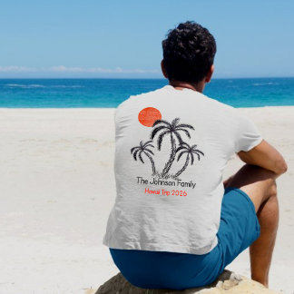 Tropische Zonsondergang Strand Palmboom Gezinsvaka T-shirt
