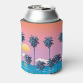 Tropische zonsondergang: strandillustratie blikjeskoeler (Blikje Achterkant)