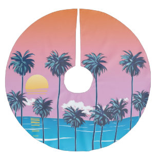 Tropische zonsondergang:  strandillustratie kerstboom rok