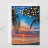 Tropische Zonsondergang String Lights Palm Beach B Kaart (Achterkant)
