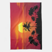 Tropische zonsondergang theedoek (Verticaal)