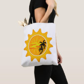 Tropische zonsondergang tote bag (Dichtbij)