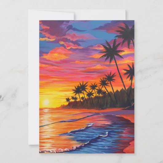Tropische Zonsondergang Uitnodiging (Voorkant)