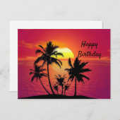 Tropische Zonsondergang Verjaardag Briefkaart (Voorkant / Achterkant)