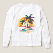 Tropische zonsondergang vibes - Palmbomen & Strand (Achterkant)